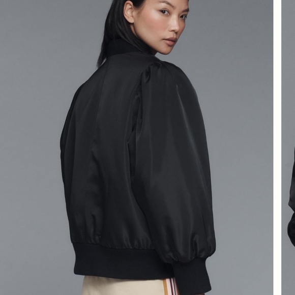 NWT Anthropologie Avec Les Filles Black Women's Bomber Jacket - Picture 14 of 16